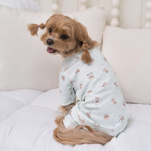 韓國新品上架【梨花娘】🐾BAILEY 🐶秋冬新品 滿版小熊圖案舒適寵物連身衣(3色)