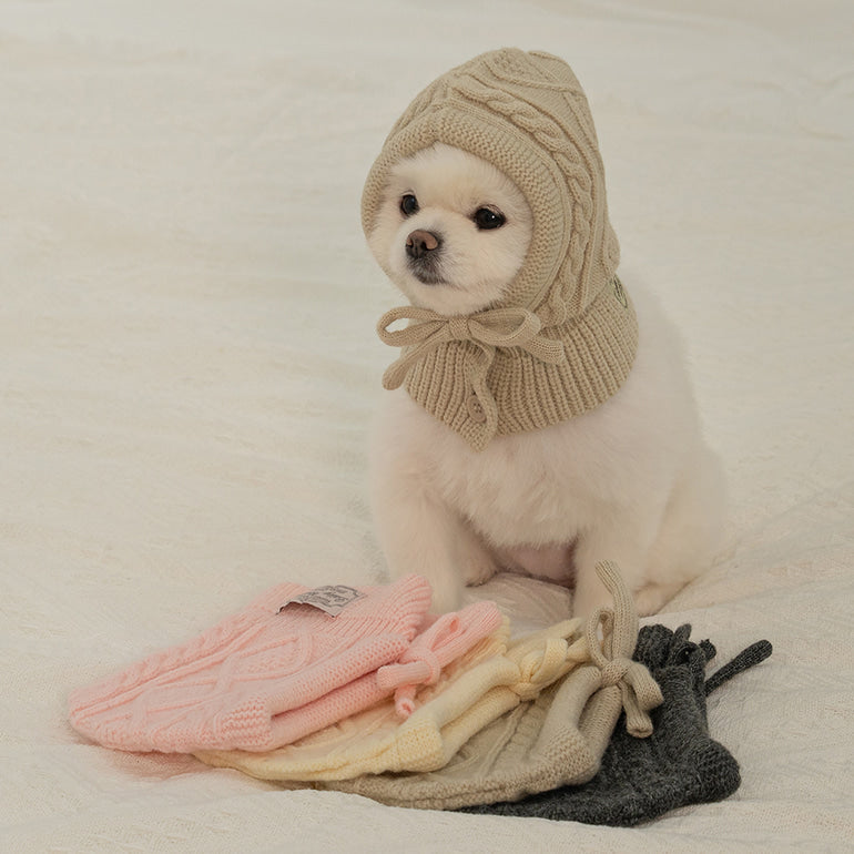 ✈️【梨花娘】韓國BAILEY❄️北歐暖嶼親密主人同款針織鈕釦寵物連帽圍脖(4色)