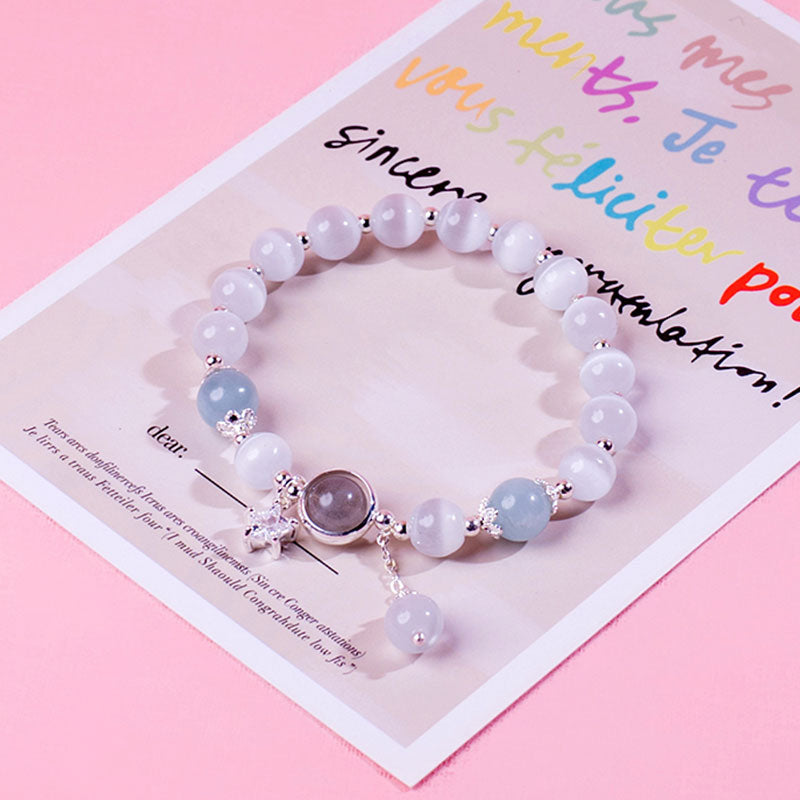 🆕新品上架【梨花瑪雅】🤞🤞好運水逆退散絕美貓眼石星星手鍊