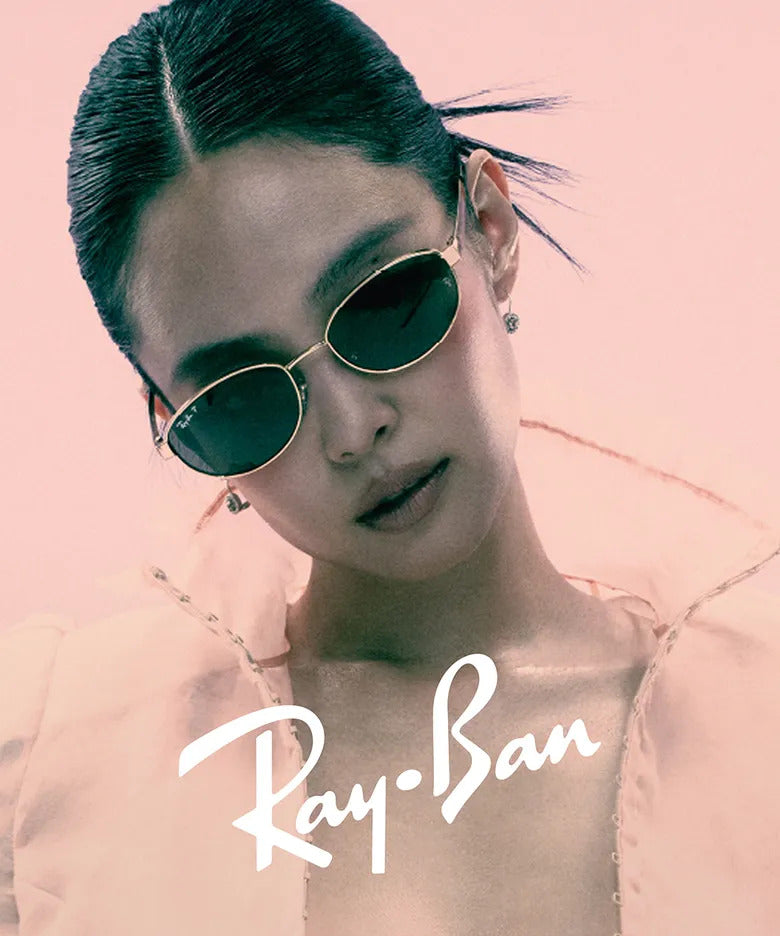 💫新品上架【梨花娘】🖤BLACK PINK💗Ray-Ban Jennie風墨鏡|復古橢圓金框 深綠鏡片 顯臉小高級感太陽眼鏡