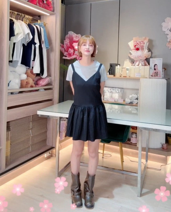🆕新品上架【梨花娘】正韓百搭背心修身傘擺短洋裝(3色)🤞