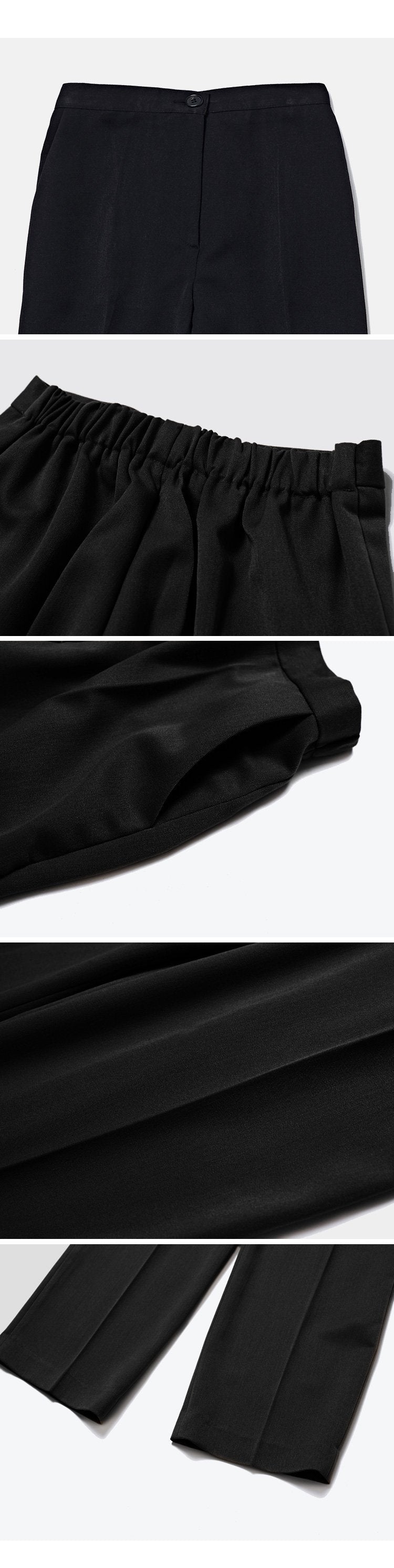 韓國 muahmuah 長款 鬆緊帶 舒適西裝寬褲  (現貨+預購)