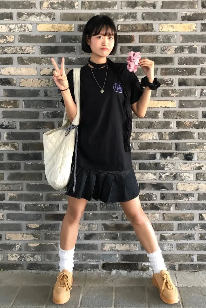 新品上架【梨花娘】💕韓國品牌LMR미니 샹뇽이貓咪珍珠愛心掛牌吊飾萌翻鑰匙圈(5色)