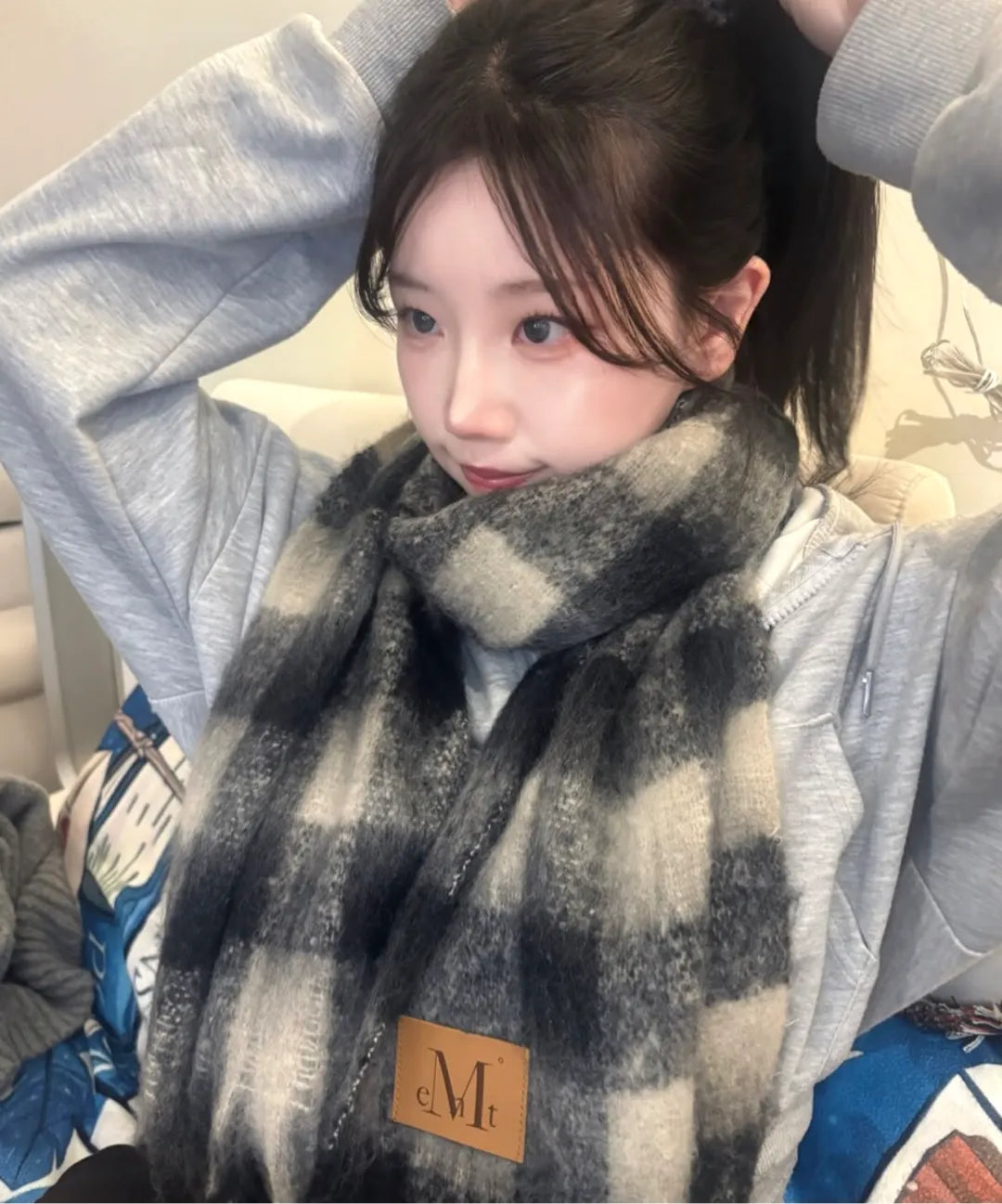 🆕新品上架💖【梨花娘】 韓國 圍巾熱賣TOP.2🔥品牌Musent 皮標保暖舒適披肩圍巾(7色) 男女皆宜