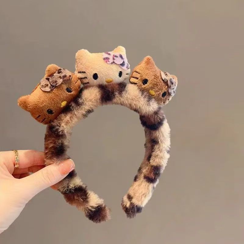 🆕新品上架【梨花瑪雅】🐱秋冬新款可愛蝴蝶結小貓頭絨毛洗臉髮箍(2色)