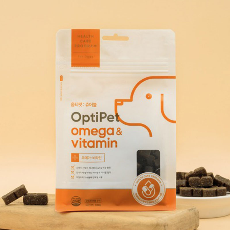 💜新品上架【梨花娘】🫧韓國品牌Optipet 韓國動物營養學及食品營養學家研製寵物零食Omgea&amp;維他命咀嚼肉片300g一包