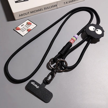 新品上架【梨花瑪雅】💖超療癒可愛隨身守護煤球小怪獸可調節手機吊繩💕