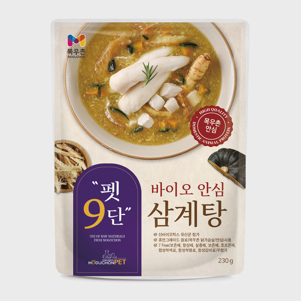 💜新品上架【梨花娘】韓國老字號MOGUCHON PET寵物 9 段嚴格標準 雞柳蔘雞湯 營養滿分寵物食品230g 三包一組