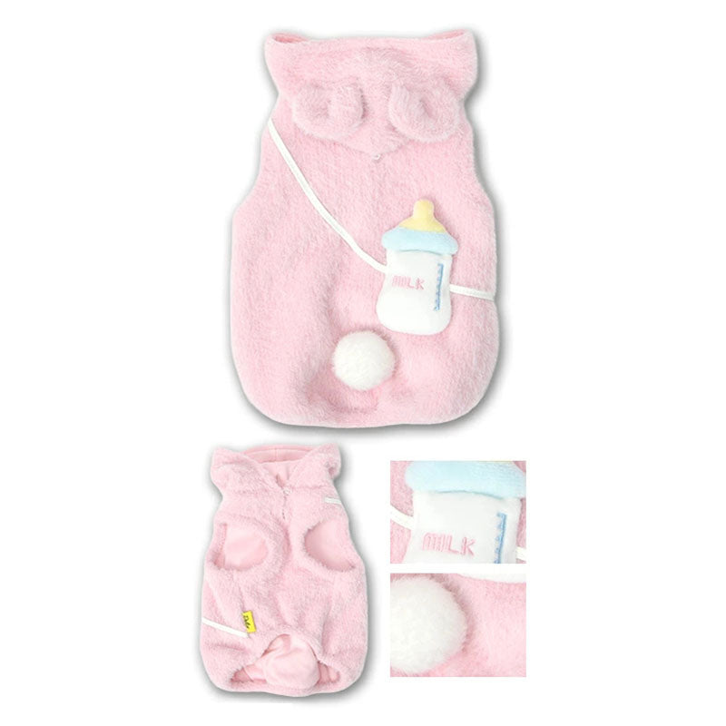 💕新品上架【梨花娘總代理】日本品牌DULCE｜🍼立體耳朵連帽奶瓶寶寶保暖寵物服飾