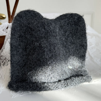 🆕新品上架💖【梨花瑪雅】💕韓系圓頂貓耳朵保暖貝殼釦毛線帽(6色)