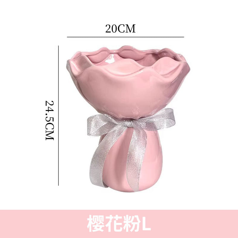 🆕新品上架【梨花瑪雅】🏡新家客廳裝飾輕奢高級花束造型花瓶擺飾🌹
