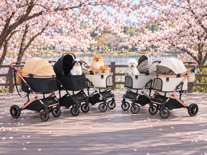 💜新品上架【梨花娘總代理】韓國 GARR Premium 高階寵物推車｜一鍵收車・大輪避震・豪華配件組