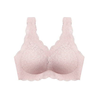 🆕新品上架💖【梨花瑪雅】百褶蕾絲泡泡性感聚攏無鋼圈乳膠女無痕薄款舒適瑜伽睡眠內衣👙(7色)寵愛自己