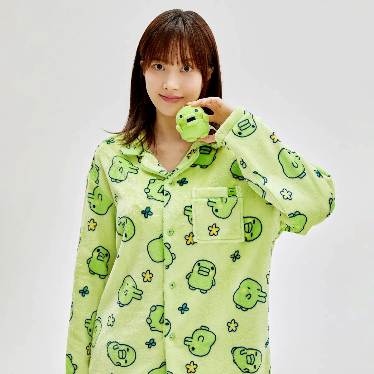 💜新品上架【梨花娘】韓國品牌暢銷TOP.1 SPAO × Tamagotchi 聯名款絨毛冬季情侶睡衣家居服