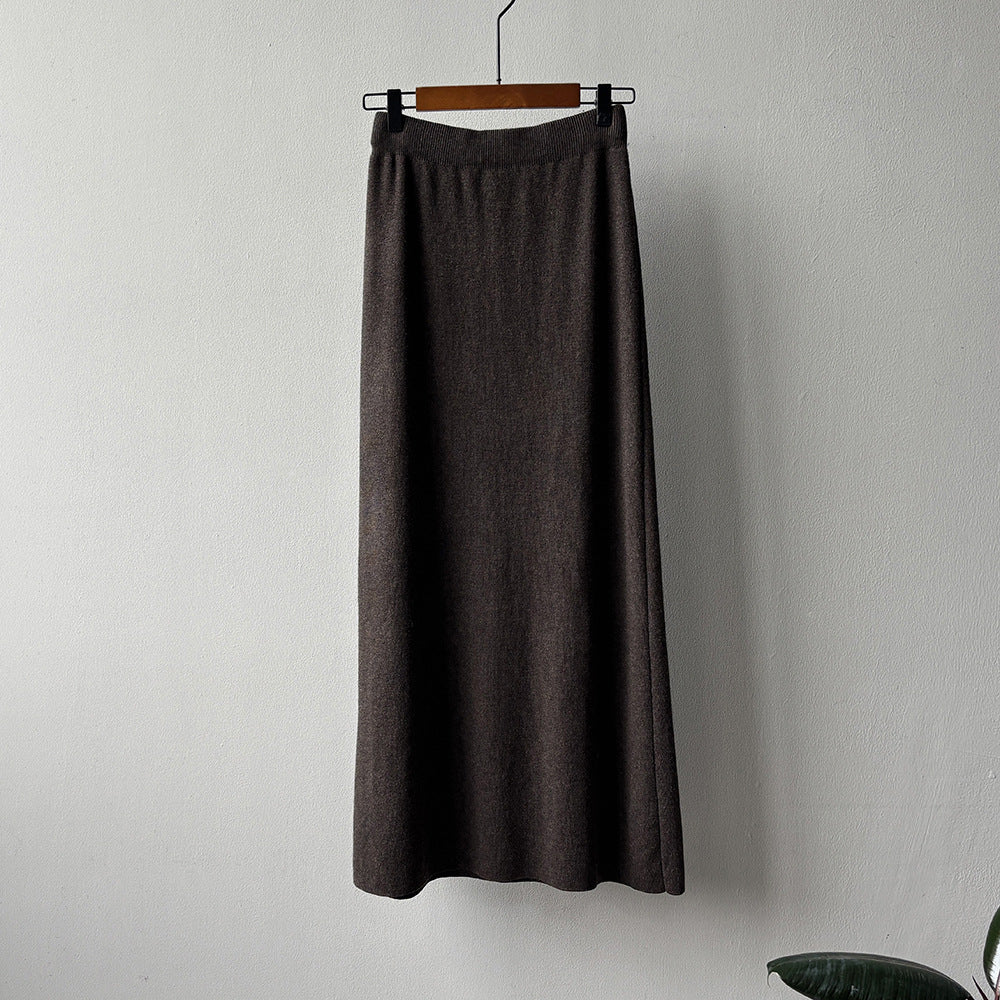 💜新品上架【梨花瑪雅】傭懶法式垂墜流暢剪裁軟糯親膚修飾假胯顯瘦長裙(四色)