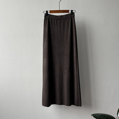 💜新品上架【梨花瑪雅】傭懶法式垂墜流暢剪裁軟糯親膚修飾假胯顯瘦長裙(四色)