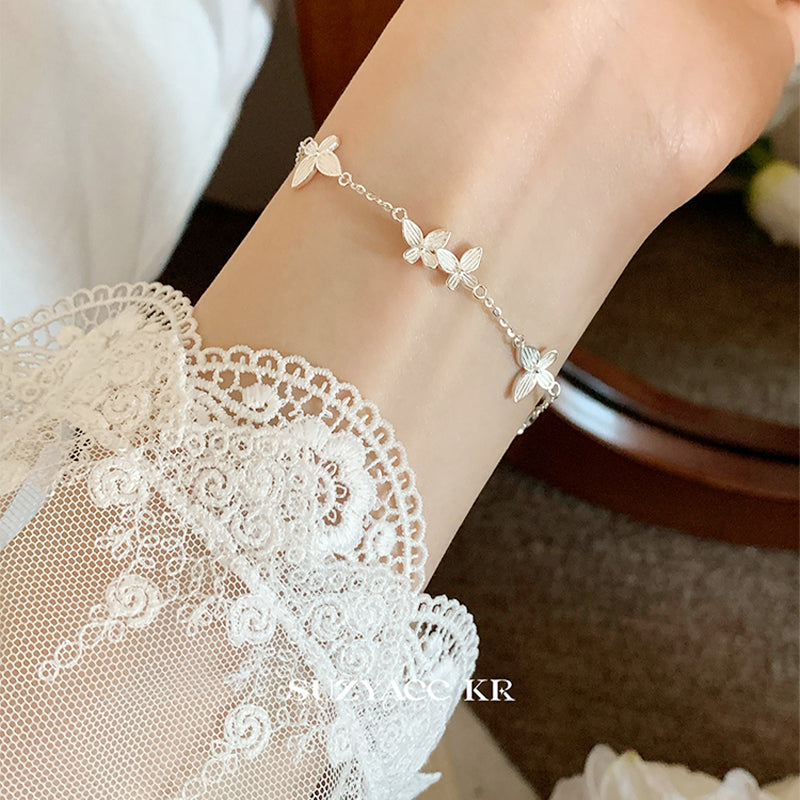 🆕新品上架【梨花瑪雅】💖如夢似幻浪漫優雅純銀蝴蝶手鍊💕