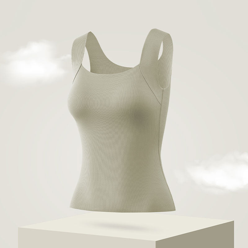 🆕新品上架💖【梨花瑪雅】🔥秋冬新款無痕胸墊一體顯瘦保暖不臃腫肌底養胸背心(4色)