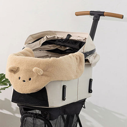 🎌新品上架【梨花娘】💕日本進口UN TOU TOU ｜奶茶小熊造型磁釦寵物推車罩