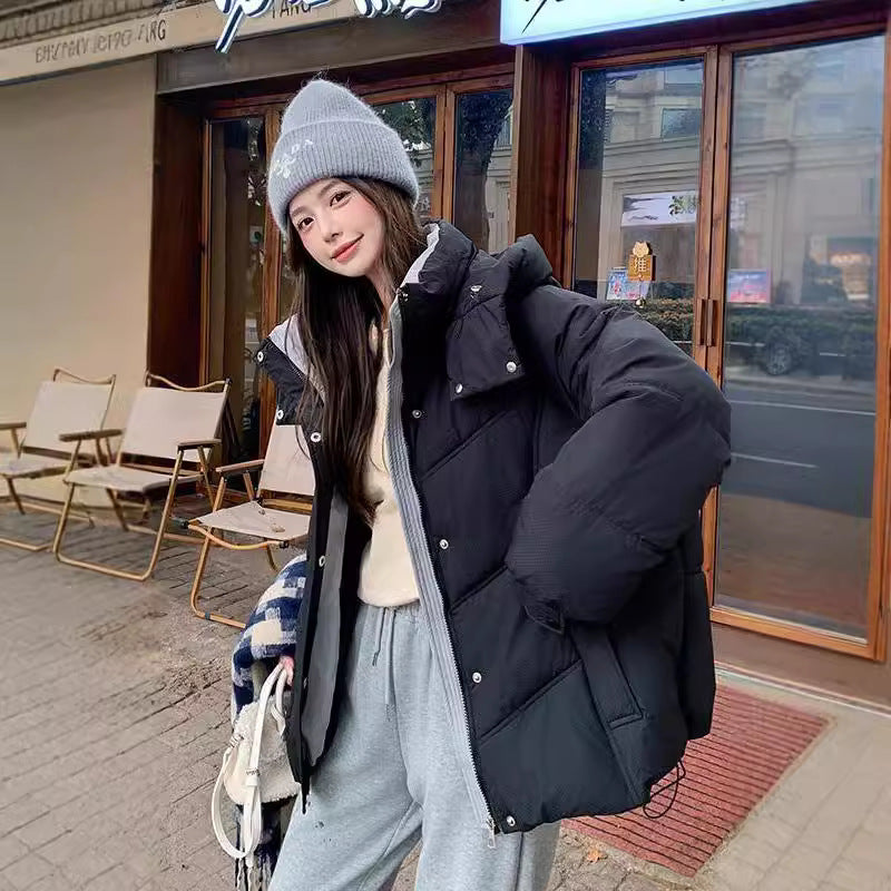 🆕新品上架💖【梨花瑪雅】🔥溫柔色系中長板假兩件撞色鋪棉外套(5色)