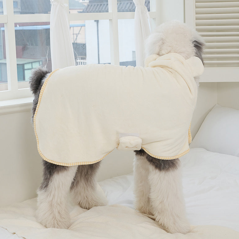 韓國新品上架【梨花娘】🐾BAILEY 🐶秋冬新品 貓犬寵物耳朵造型專用吸水力強寵物浴巾(3色)