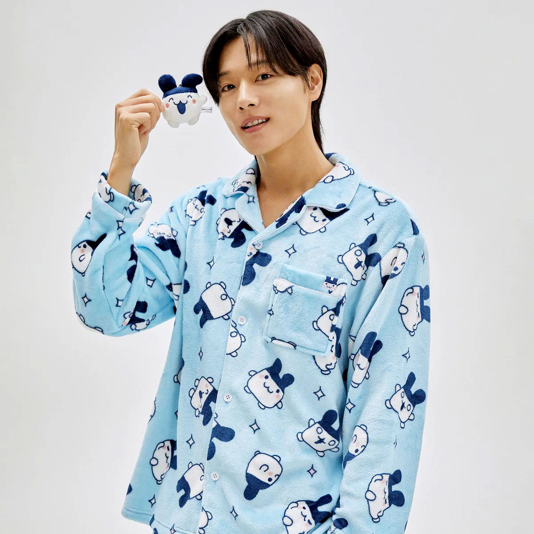 💜新品上架【梨花娘】韓國品牌暢銷TOP.1 SPAO ×  Tamagotchi 聯名款絨毛冬季情侶睡衣家居服(兩色)