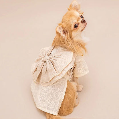 新品上架【梨花娘總代理】🐾日本品牌Solgra 🐶立體蕾絲褶皺和風奢華寵物和服(S~XXL)