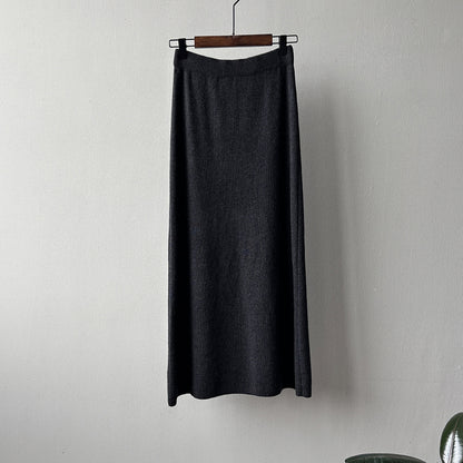 💜新品上架【梨花瑪雅】傭懶法式垂墜流暢剪裁軟糯親膚修飾假胯顯瘦長裙(四色)