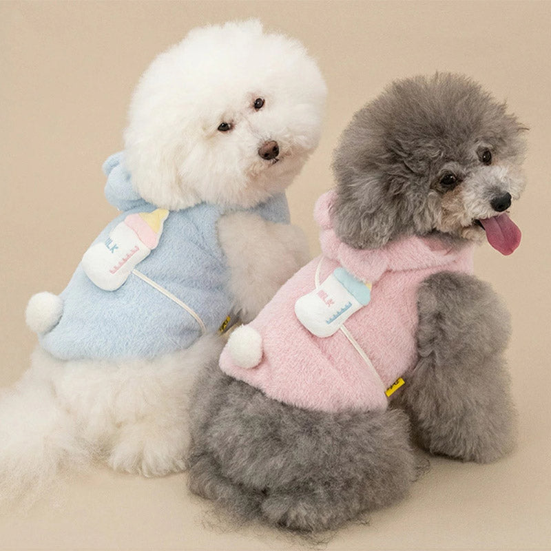 💕新品上架【梨花娘總代理】日本品牌DULCE｜🍼立體耳朵連帽奶瓶寶寶保暖寵物服飾