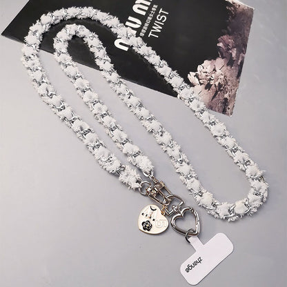 新品上架【梨花瑪雅】💖優雅氣質經典小香風精品愛心釦手機吊繩💕✨