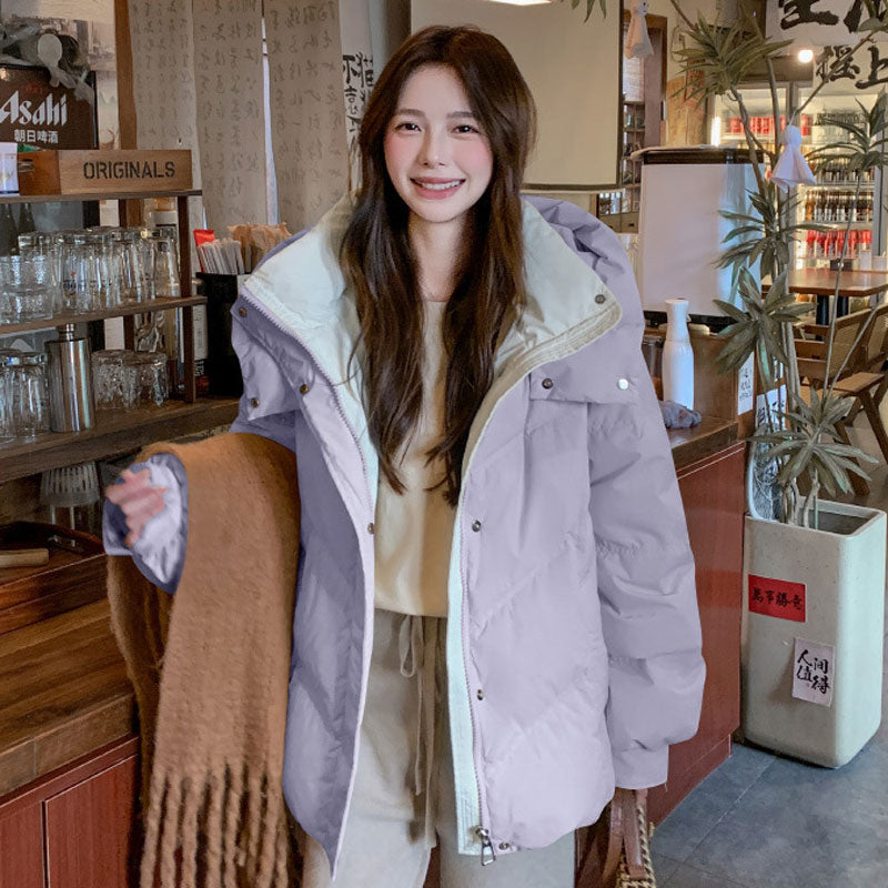 🆕新品上架💖【梨花瑪雅】🔥溫柔色系中長板假兩件撞色鋪棉外套(5色)