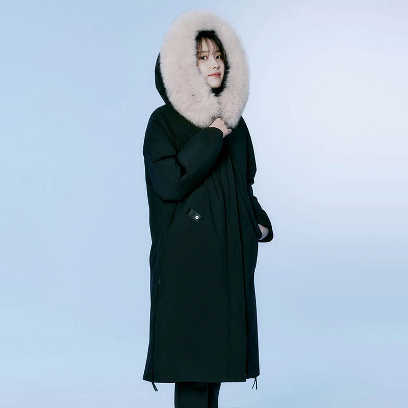 🆕新品上架【梨花娘】暢銷款TOP.2🔥韓國品牌BLACKYAK IU代言狐狸毛領長款極地升級版羽絨外套 (2色)