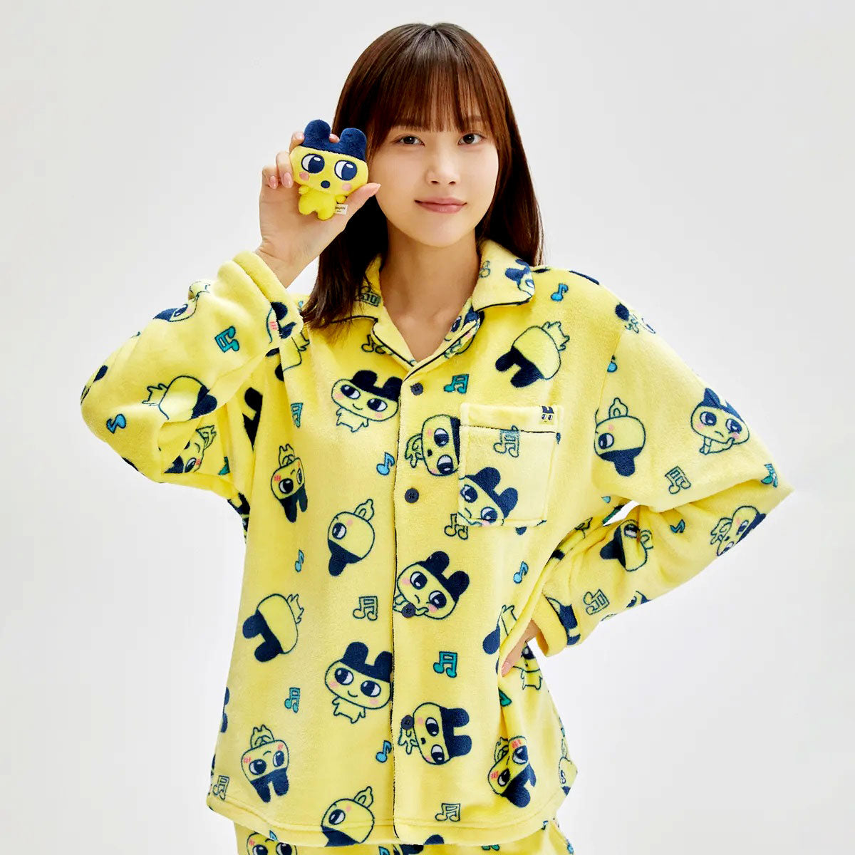 💜新品上架【梨花娘】韓國品牌暢銷TOP.1 SPAO ×  Tamagotchi 聯名款絨毛冬季情侶睡衣家居服(兩色)
