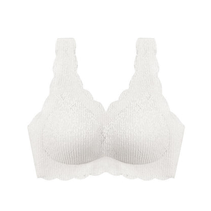 🆕新品上架💖【梨花瑪雅】百褶蕾絲泡泡性感聚攏無鋼圈乳膠女無痕薄款舒適瑜伽睡眠內衣👙(7色)寵愛自己