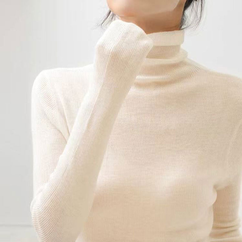 🆕新品上架💖【梨花瑪雅】搭配大衣的高領羊毛針織薄款基本款內搭上衣(7色)