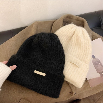 🆕新品上架💖【梨花瑪雅】💕韓系秋冬百搭毛線編織保暖堆堆帽(3色)