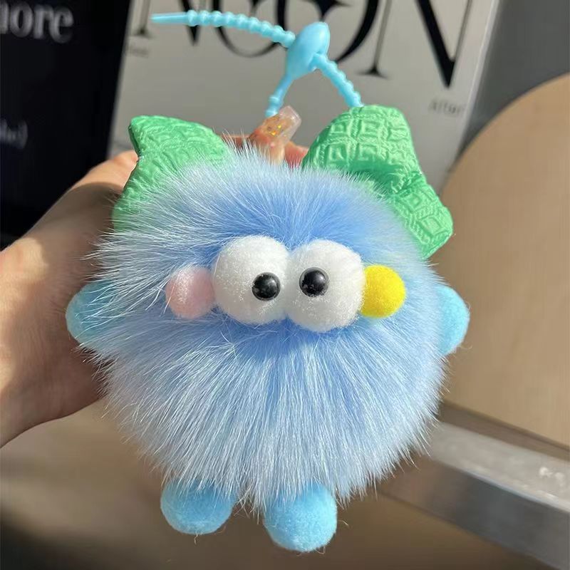 🆕新品上架💖【梨花瑪雅】💕超萌超Q超柔超療癒狐狸毛小煤球掛飾💖💖