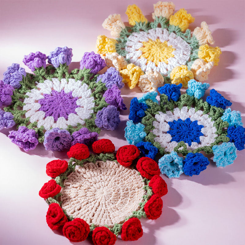 🆕新品上架【梨花瑪雅】🌹🌹精緻手工製作浪漫鈴蘭花,玫瑰迷你花束盆栽杯墊(4款)💕