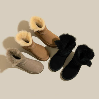 🆕新品上架【梨花瑪雅】💕厚底內絨側釦環可翻中筒內增高雪靴(3色)