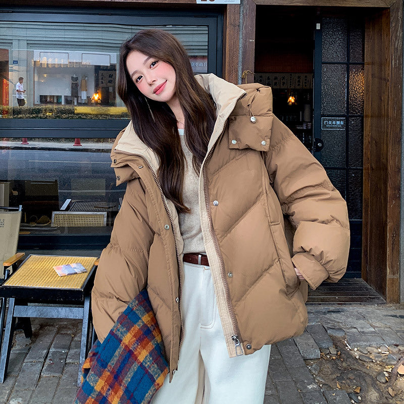 🆕新品上架💖【梨花瑪雅】🔥溫柔色系中長板假兩件撞色鋪棉外套(5色)