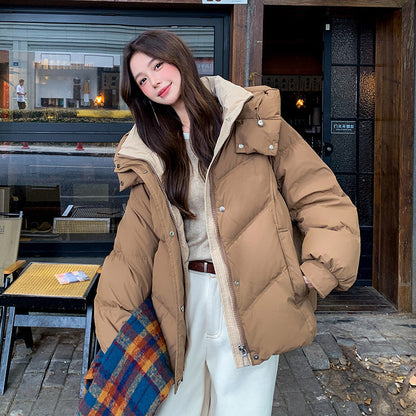 🆕新品上架💖【梨花瑪雅】🔥溫柔色系中長板假兩件撞色鋪棉外套(5色)