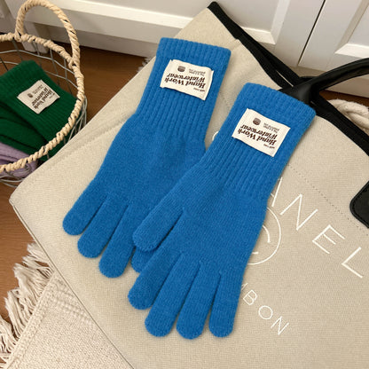 🆕新品上架【梨花瑪雅】🍂秋冬糖果色可觸屏幕露指針織保暖手套(14色)