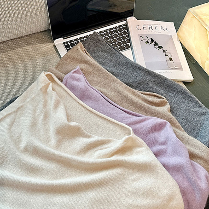 🆕新品上架💖【梨花瑪雅】🔥親膚溫柔法式慵懶斜肩針織上衣(4色)💖 韓國連線