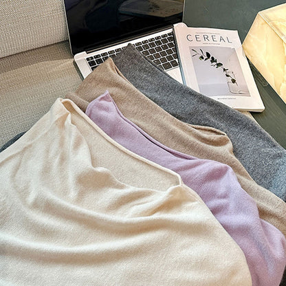 🆕新品上架💖【梨花瑪雅】🔥親膚溫柔法式慵懶斜肩針織上衣(4色)💖 韓國連線