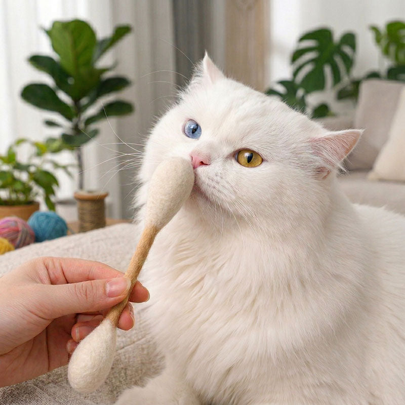 韓國🔥爆紅升級版【LIHUA MAYA】獨家販售 雙種貓薄荷巨型棉花棒｜100%羊毛手工製作 貓咪玩具