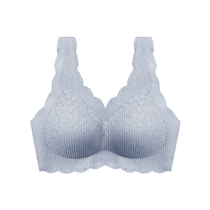 🆕新品上架💖【梨花瑪雅】百褶蕾絲泡泡性感聚攏無鋼圈乳膠女無痕薄款舒適瑜伽睡眠內衣👙(7色)寵愛自己