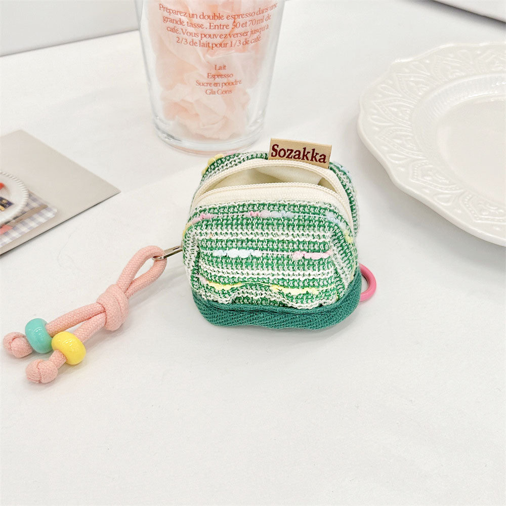 🆕新品上架【梨花瑪雅】可愛便攜小香風蘋果無線藍芽耳機保護收納軟布套(5色)