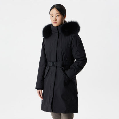 🆕新品上架【梨花娘】韓國品牌BLACKYAK IU代言狐狸毛領長款釦環腰帶極地羽絨外套(4色)