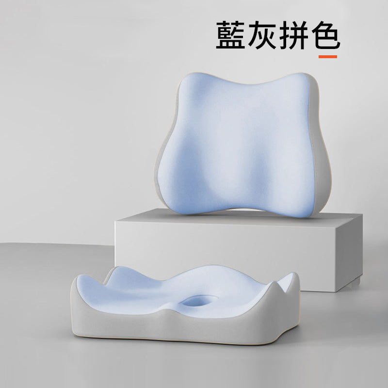 🆕新品上架【梨花瑪雅】 辦公久坐尾椎減壓記憶棉，美臀、護腰放鬆透氣靠背撞色美感椅墊(8色)