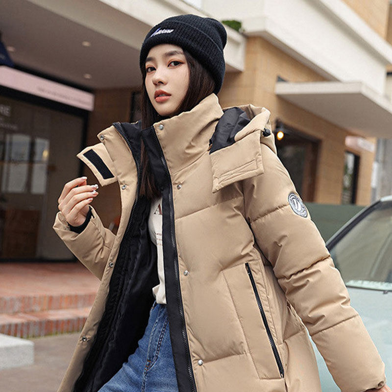 🆕新品上架💖【梨花瑪雅】🔥連帽長板休閒防風拉鍊設計加厚鋪棉外套(5色)